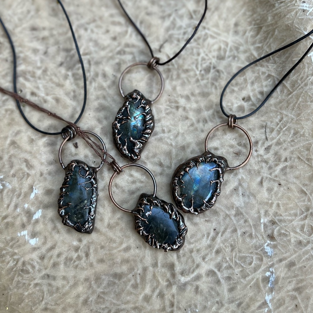 Crystals jewelry labradorite + copper pendant‎ - Picture 3 of 3